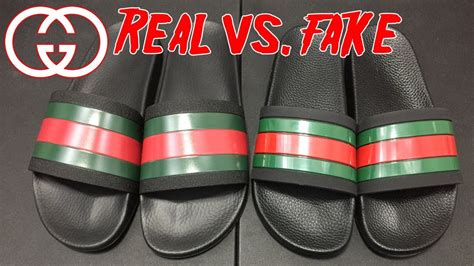 real gucci flip flops vs fake|Gucci slides are they real.